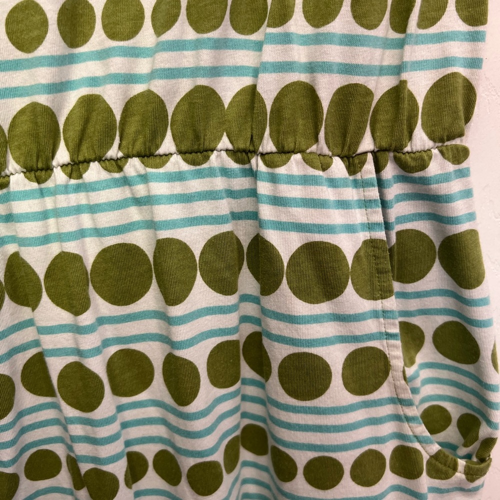 Boden blackberry dress green stripes polka dots size 10R - Picture 6 of 7